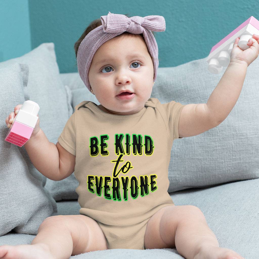 Be Kind to Everyone Baby Jersey Onesie - Positive Baby Bodysuit - Graphic Baby One-Piece Color : Heather Dust|White|Yellow 