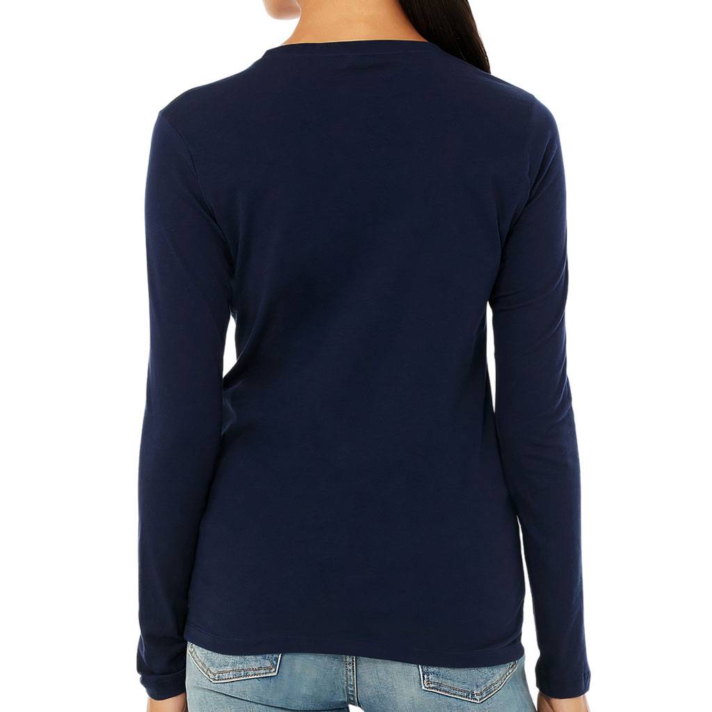 Cats Make Me Happy Women's Long Sleeve T-Shirt - Cute Long Sleeve Tee - Best Design T-Shirt Color : Athletic Heather|Black|Navy|White 