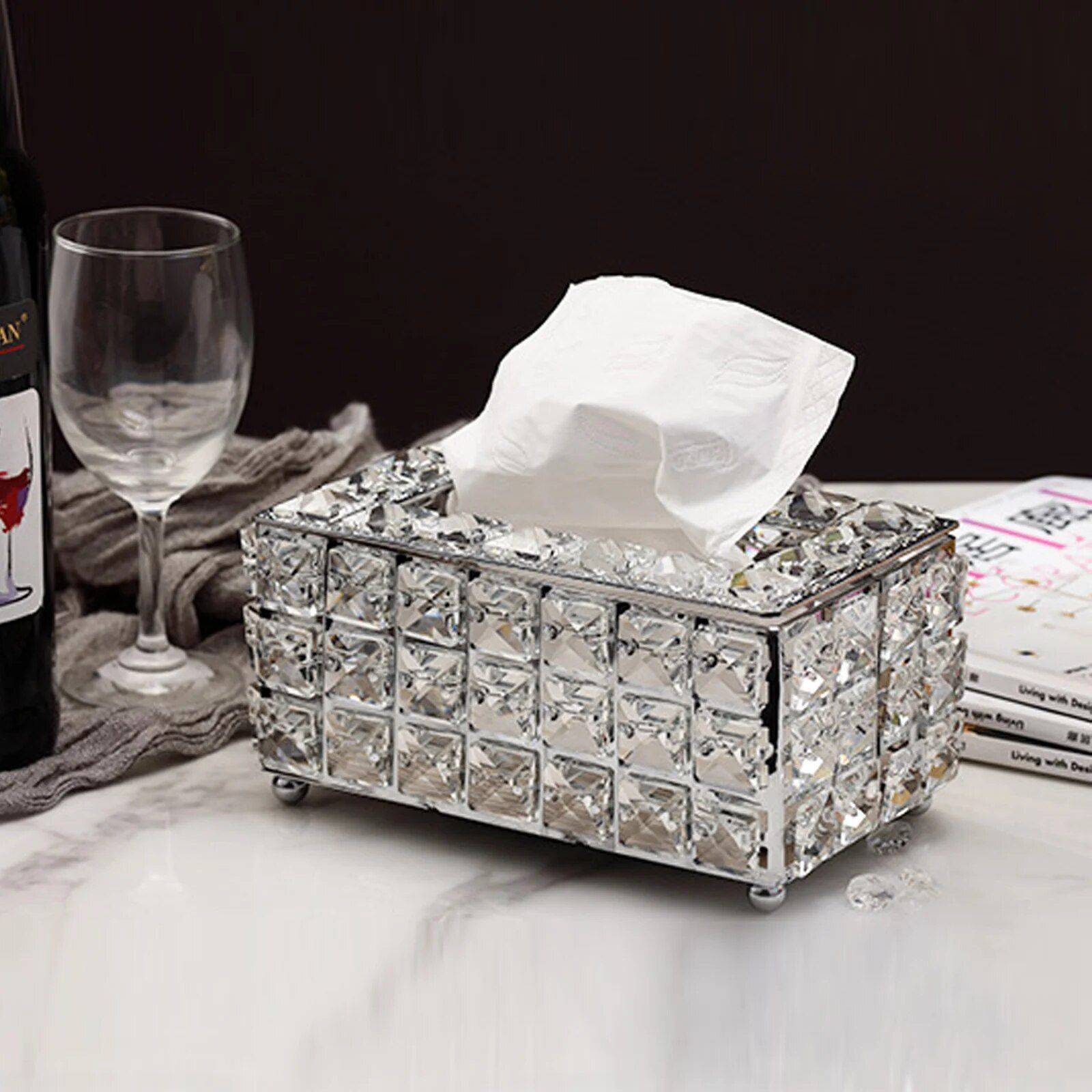 Crystal Facial Tissue Box Holder  