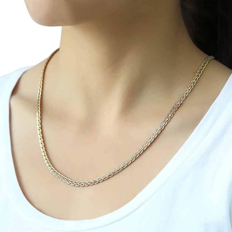 Elegant 4mm Gold-Filled Hammered Link Chain Necklace Length : 20inch/50cm|24inch/60cm 