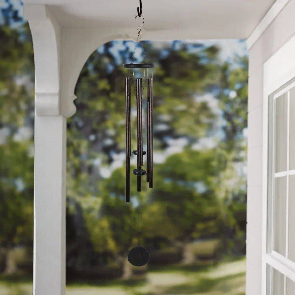Elegant Bronze Pine Metal Wind Chime Color : Black 