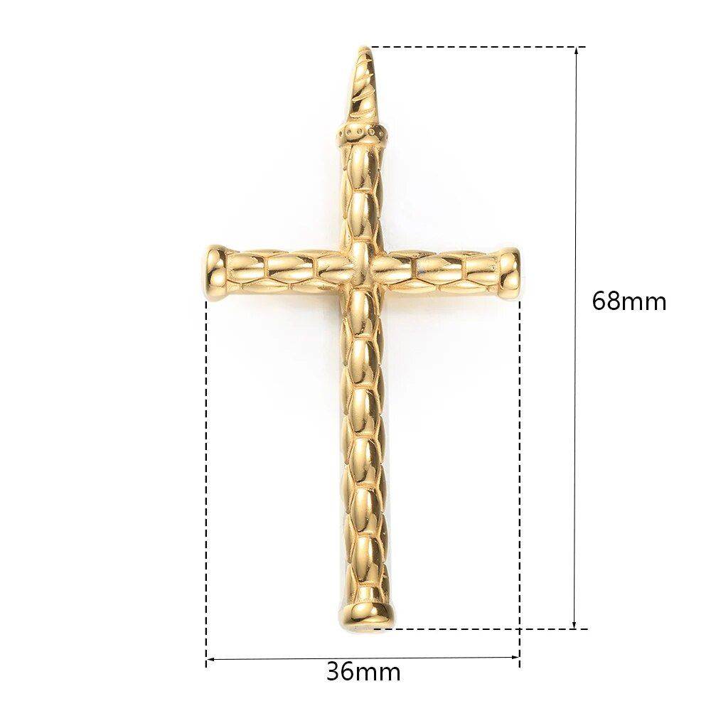 Stainless Steel Cross Pendant Necklace Metal Color : Silver|Gold 
