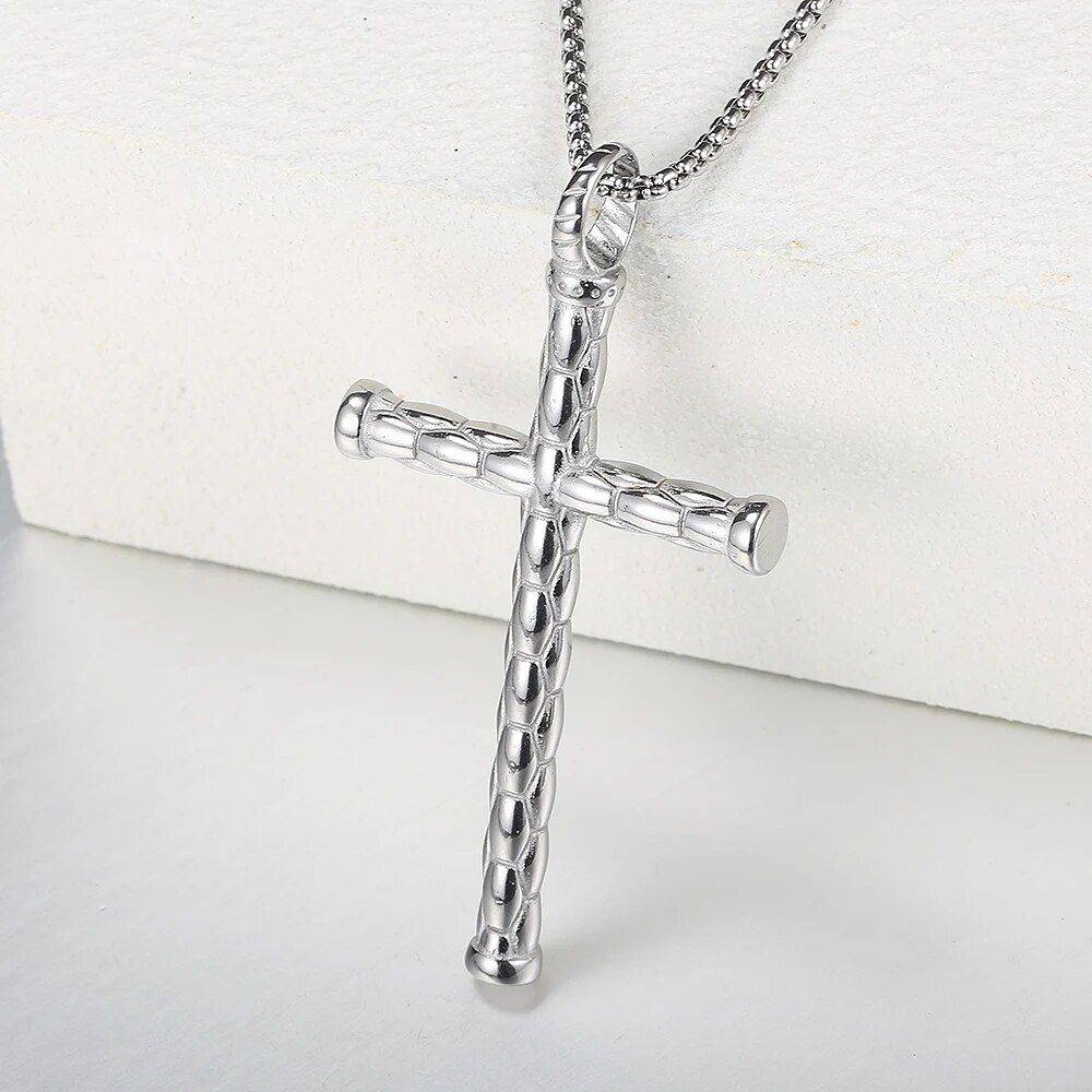 Stainless Steel Cross Pendant Necklace Metal Color : Silver|Gold 