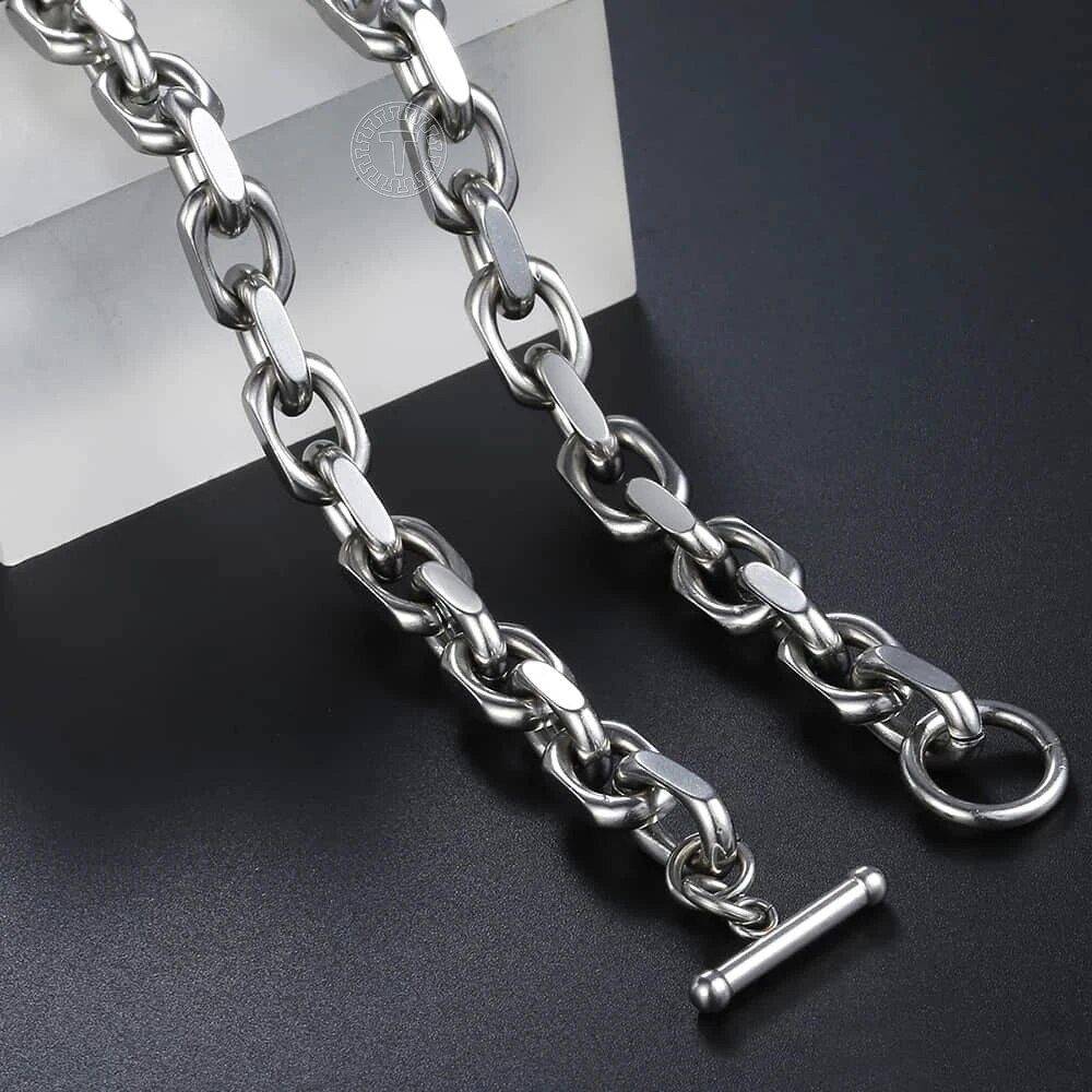 Stylish 9mm Silver Stainless Steel Cable Link Chain Necklace Length : 18inch |20inch |22inch |24inch |26inch  