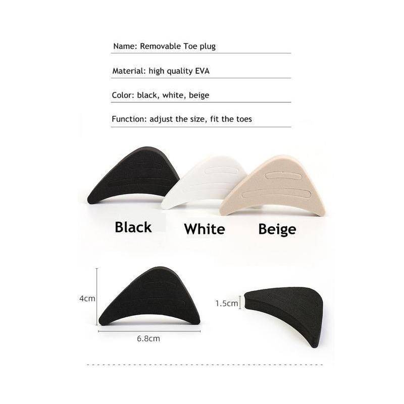 Women's High Heel Toe Plug Insert - Pain Relief Shoe Accessories (1 Pair) Color : White|Black|Beige 