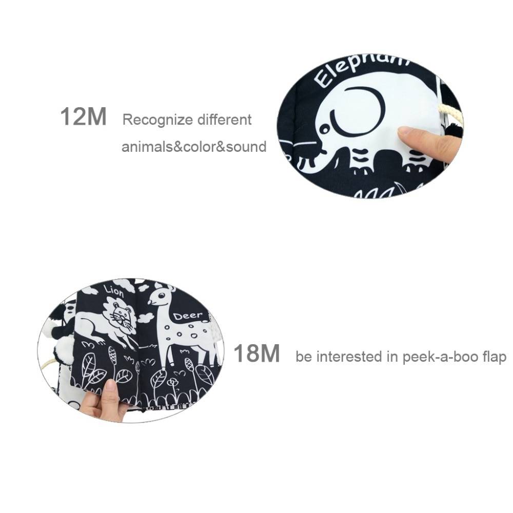 Black and White Soft Cloth Books for Babies Type : Farm Tails|Jungly Tails 