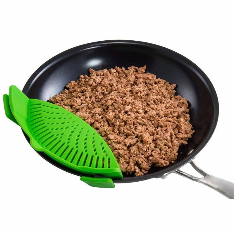 Silicone Pot Strainer Color : Black |Green |Red |Gray 