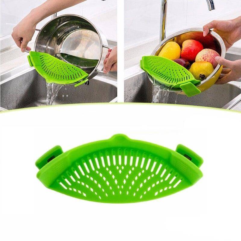 Silicone Pot Strainer Color : Black |Green |Red |Gray 