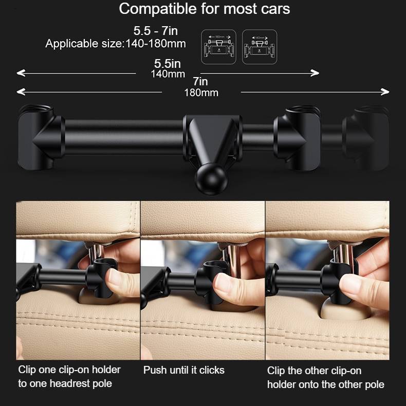 Car Tablet Holder Color : Black|Red 