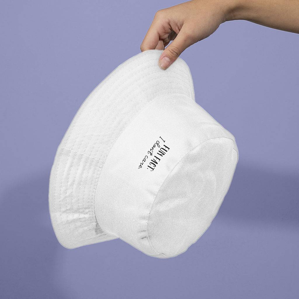 Fun Fact I Don't Care Bucket Hat - Cool Hat - Trendy Bucket Hat Color : White 