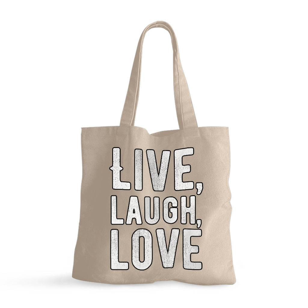 Live Laugh Love Small Tote Bag - Trendy Shopping Bag - Cool Tote Bag  