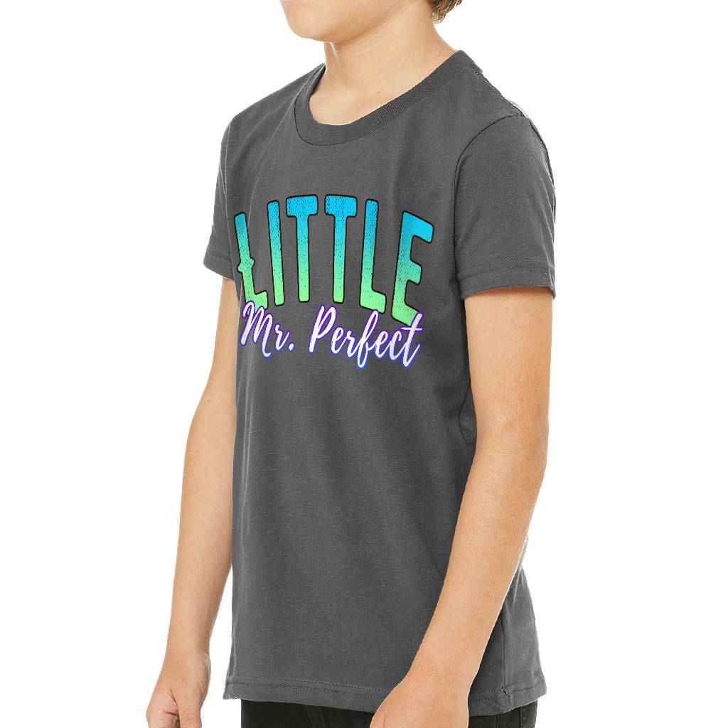 Mr Perfect Kids' T-Shirt - Funny T-Shirt - Cool Design Tee Shirt for Kids Color : Asphalt|Black|Natural|Navy|White 