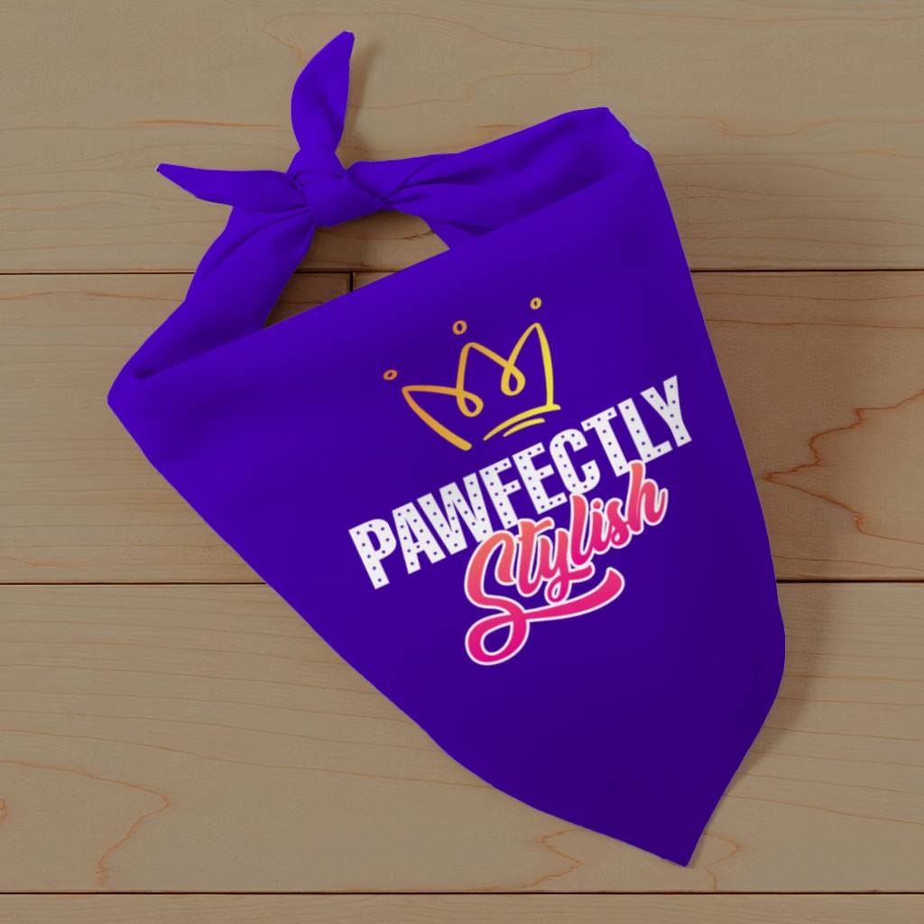 Pawfectly Stylish Pet Bandana - Crown Dog Bandana - Printed Pet Scarf Size : S|M|L 
