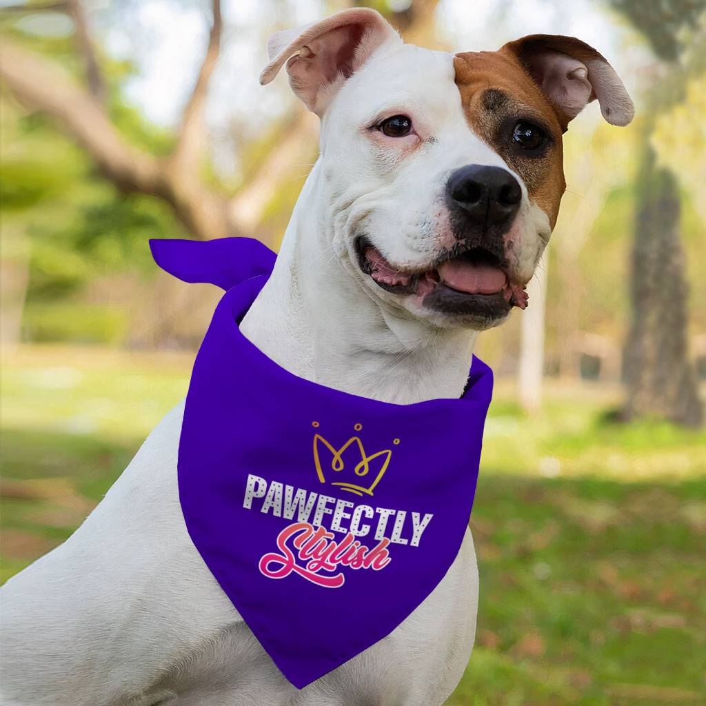 Pawfectly Stylish Pet Bandana - Crown Dog Bandana - Printed Pet Scarf Size : S|M|L 