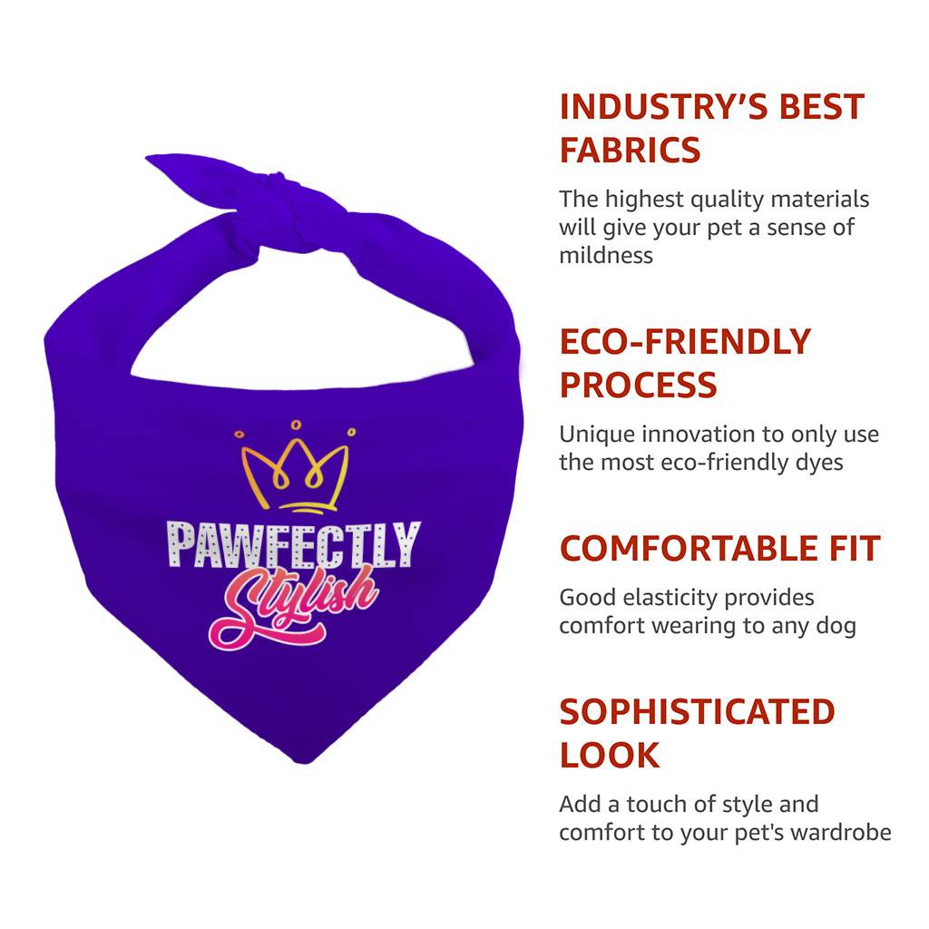 Pawfectly Stylish Pet Bandana - Crown Dog Bandana - Printed Pet Scarf Size : S|M|L 