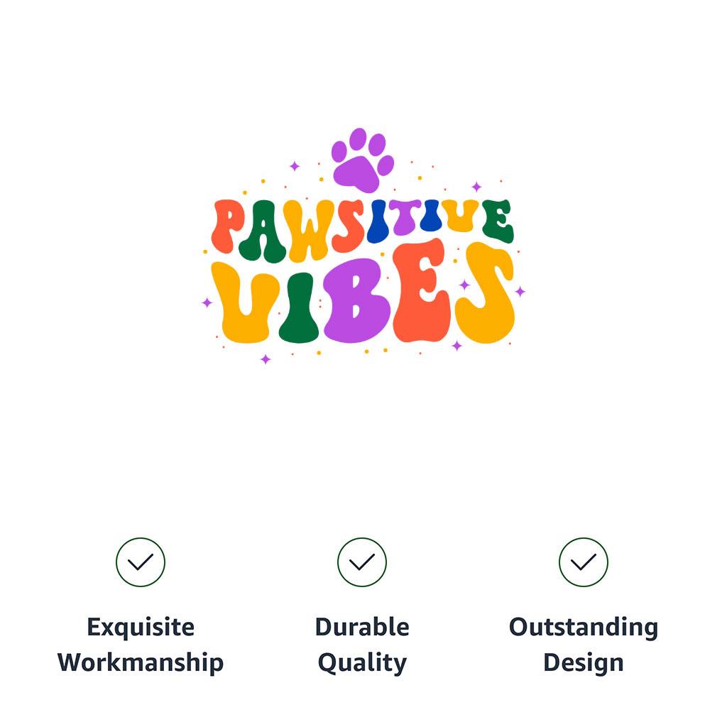Pawsitive Vibes Dog Sleeveless Shirt - Colorful Text Dog Shirt - Cool Dog Clothing Color : Black|Heather|Navy|Pink 