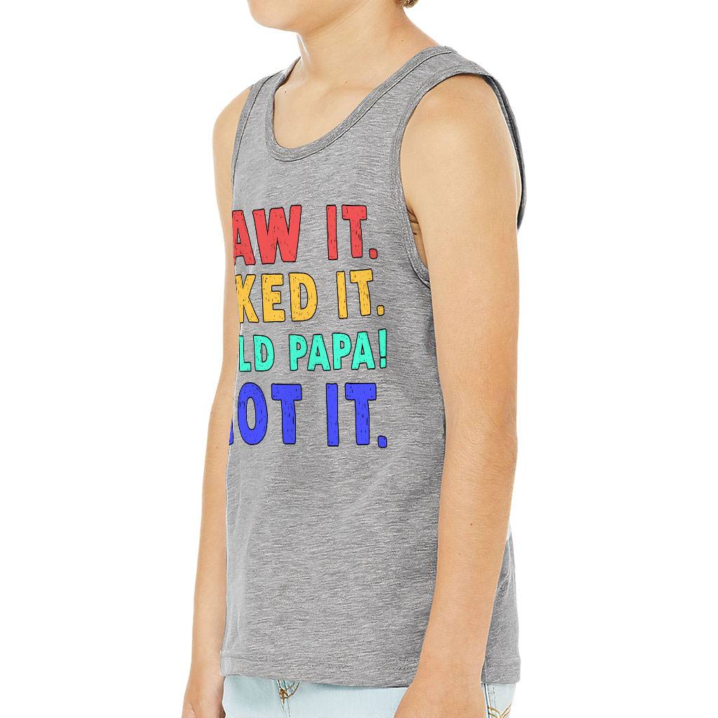 Saw It Liked It Kids' Jersey Tank - Colorful Sleeveless T-Shirt - Best Design Kids' Tank Top Color : Athletic Heather|Black|Dark Gray Heather|White 