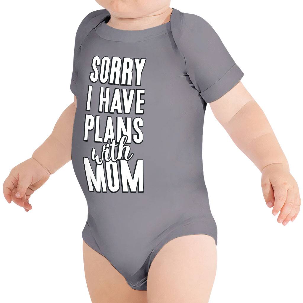 Sorry I Have Plans With Mom Baby Jersey Onesie - Cute Baby Bodysuit - Themed Baby One-Piece Color : Black|Storm|True Royal|White 