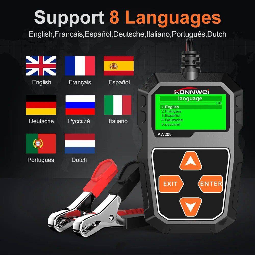 12V Car Battery Tester Analyzer Color : Black 