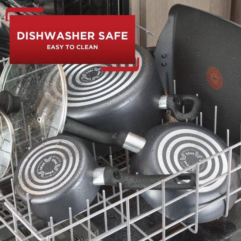 20-Piece Deluxe Nonstick Cookware Set Color : Red|Gray 