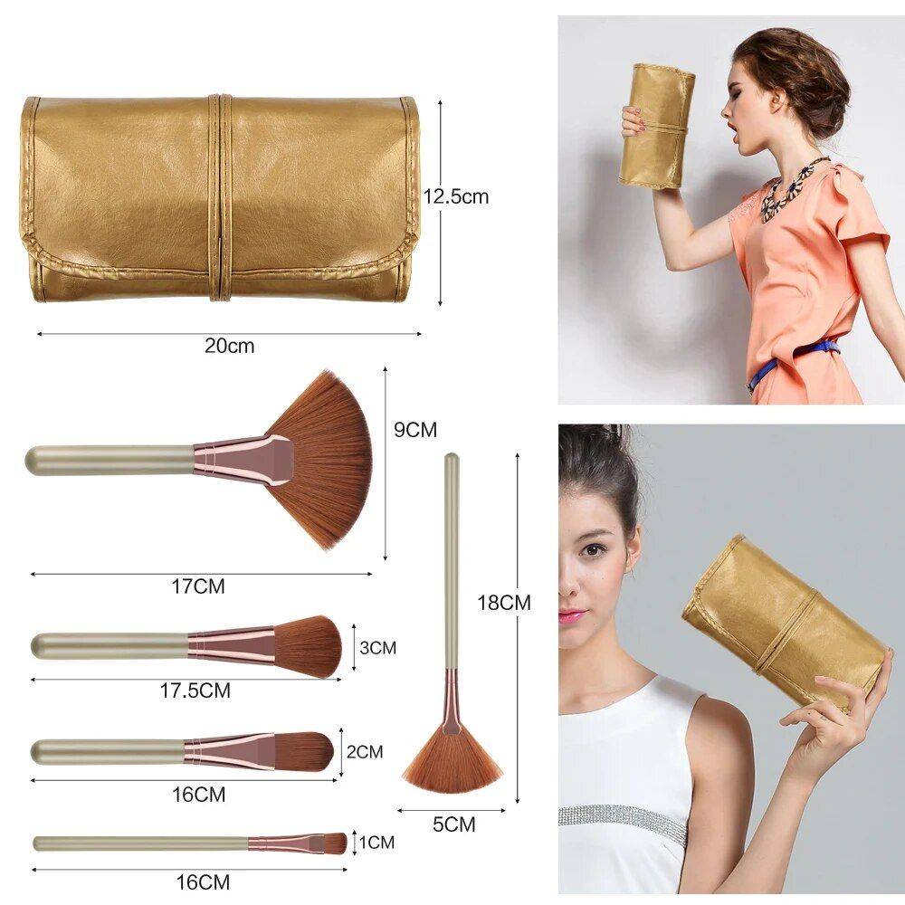 22-Piece Premium Makeup Brush Set with Cosmetic Bag Color : Black|Red|Purple|Gold 