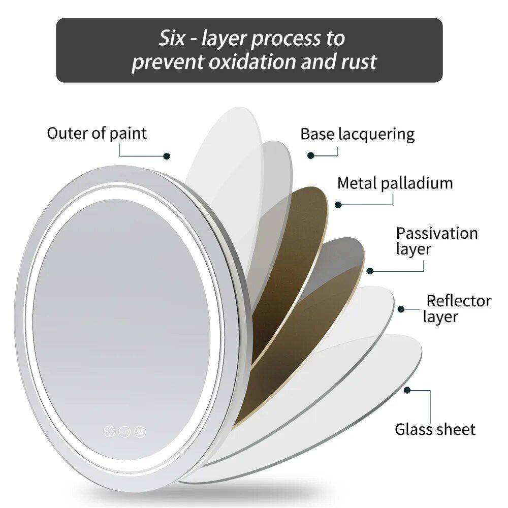24 Inch LED Smart Vanity Mirror Color : Light Grey 