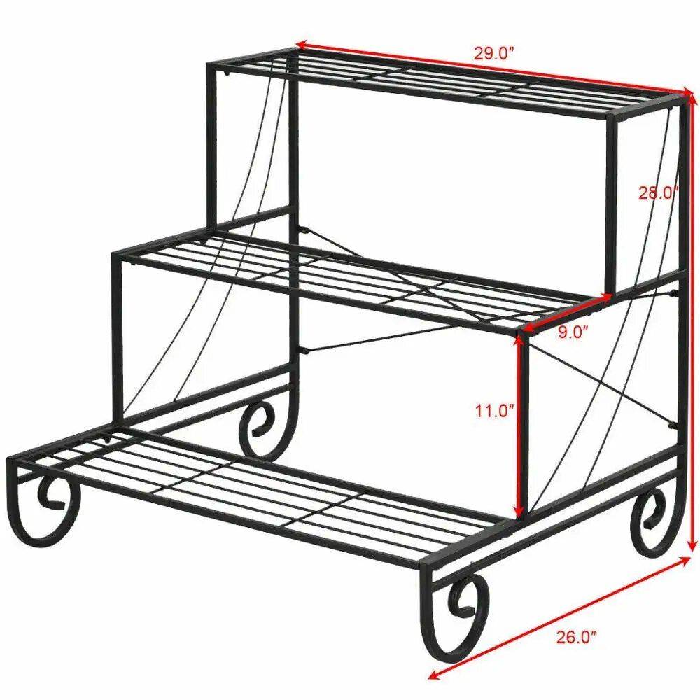 3 Tier Outdoor Metal Plant Stand  