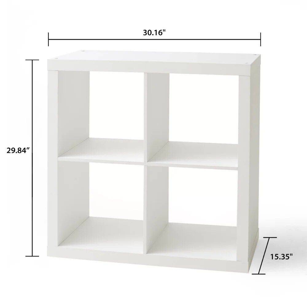 4-Cube Storage Organizer Color : Natural|Tobacco Oak|White Texture|Gray 