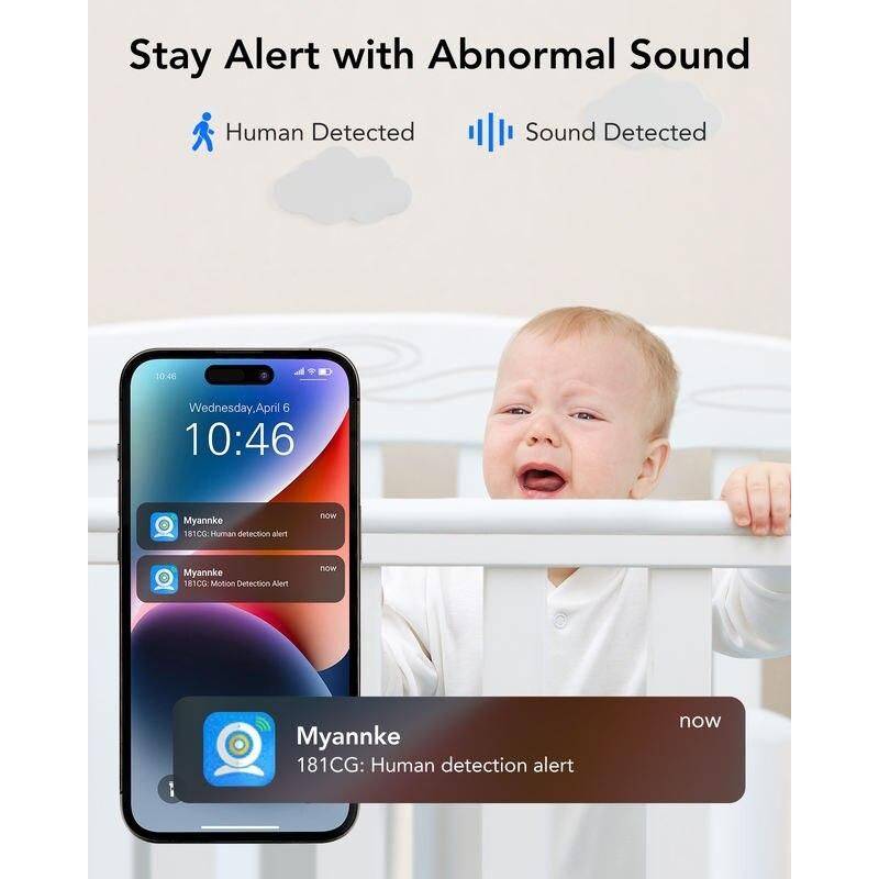 4MP High-Definition WiFi Smart Indoor Camera with Human Sound Detection and Alexa Compatibility  