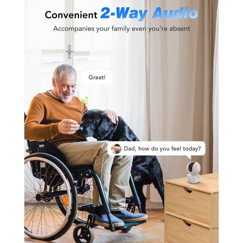 4MP High-Definition WiFi Smart Indoor Camera with Human Sound Detection and Alexa Compatibility  