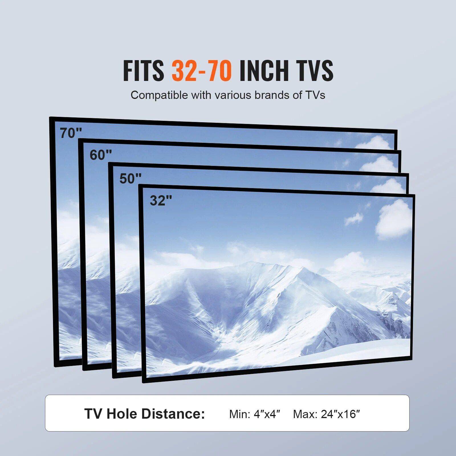 Adjustable Mobile TV Stand with Wheels & Dual Trays Size : 23-60 in|32-70 in 