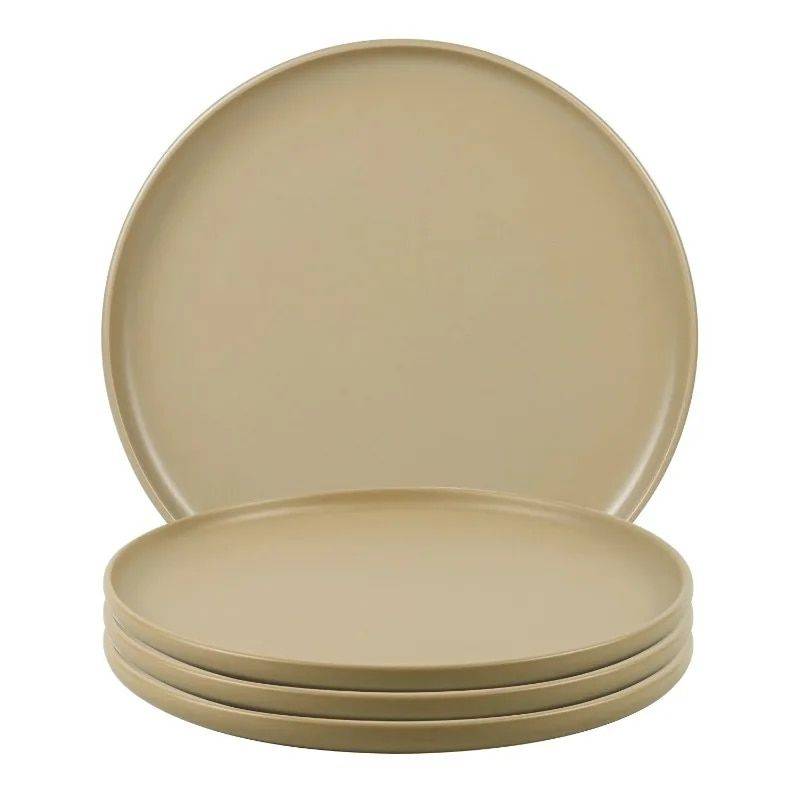 Brown Stoneware 12-Piece Dinnerware Set Color : Brown 