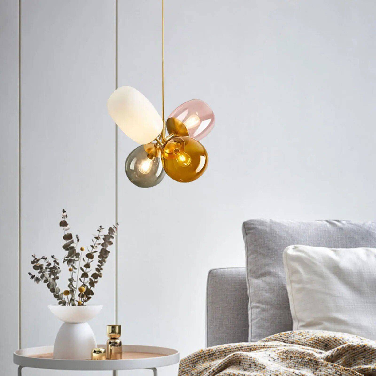 Colorful Glass Ball LED Chandelier Lampshade Color : Multicolor 