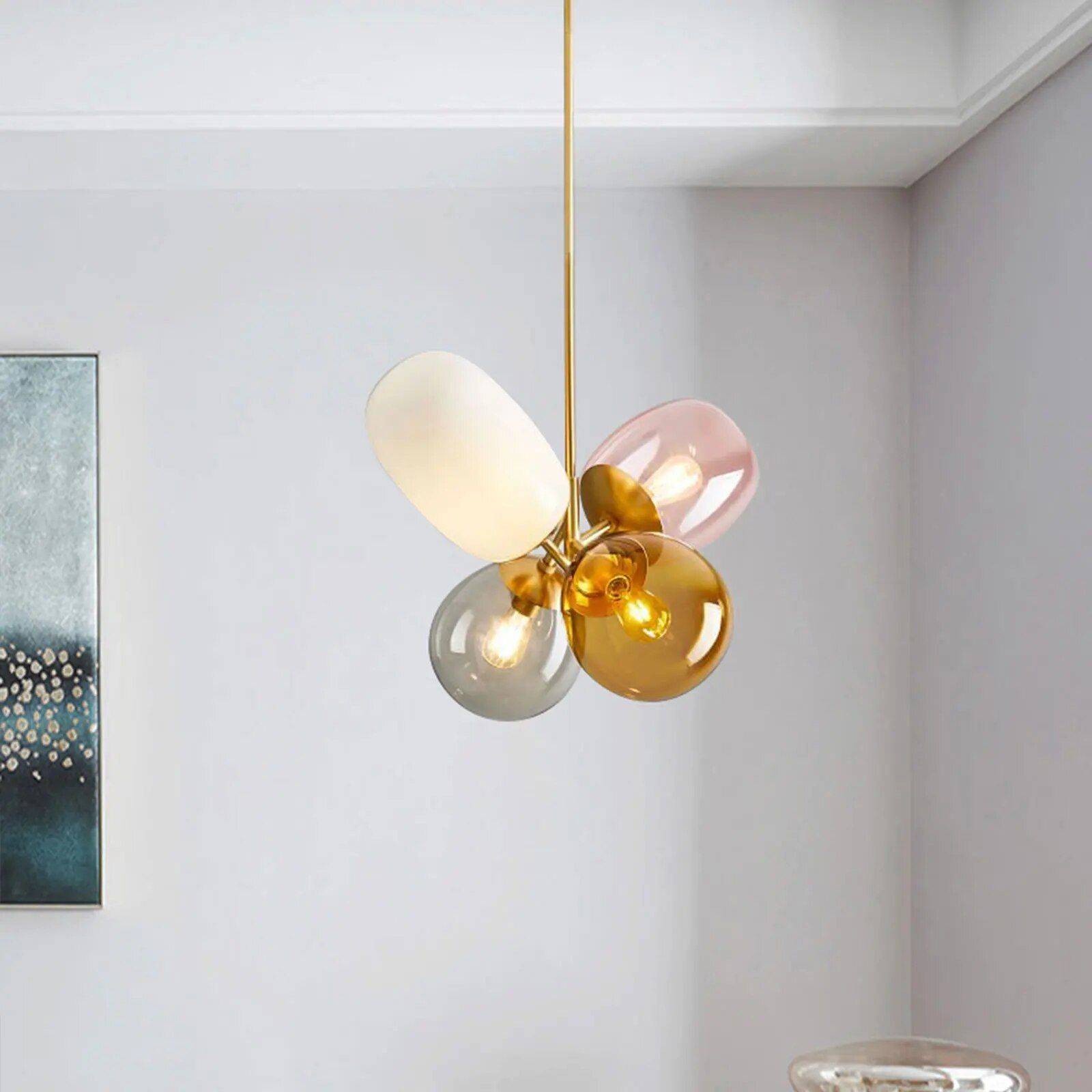 Colorful Glass Ball LED Chandelier Lampshade Color : Multicolor 