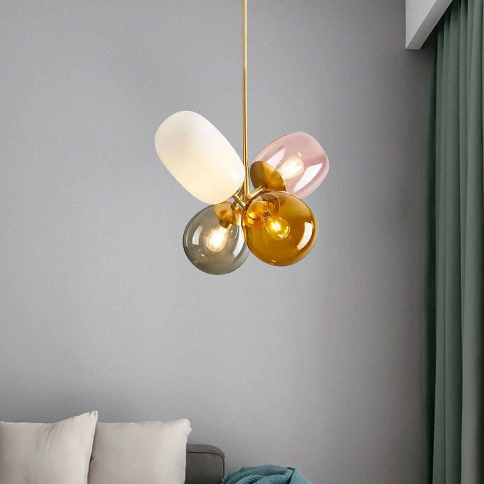Colorful Glass Ball LED Chandelier Lampshade Color : Multicolor 