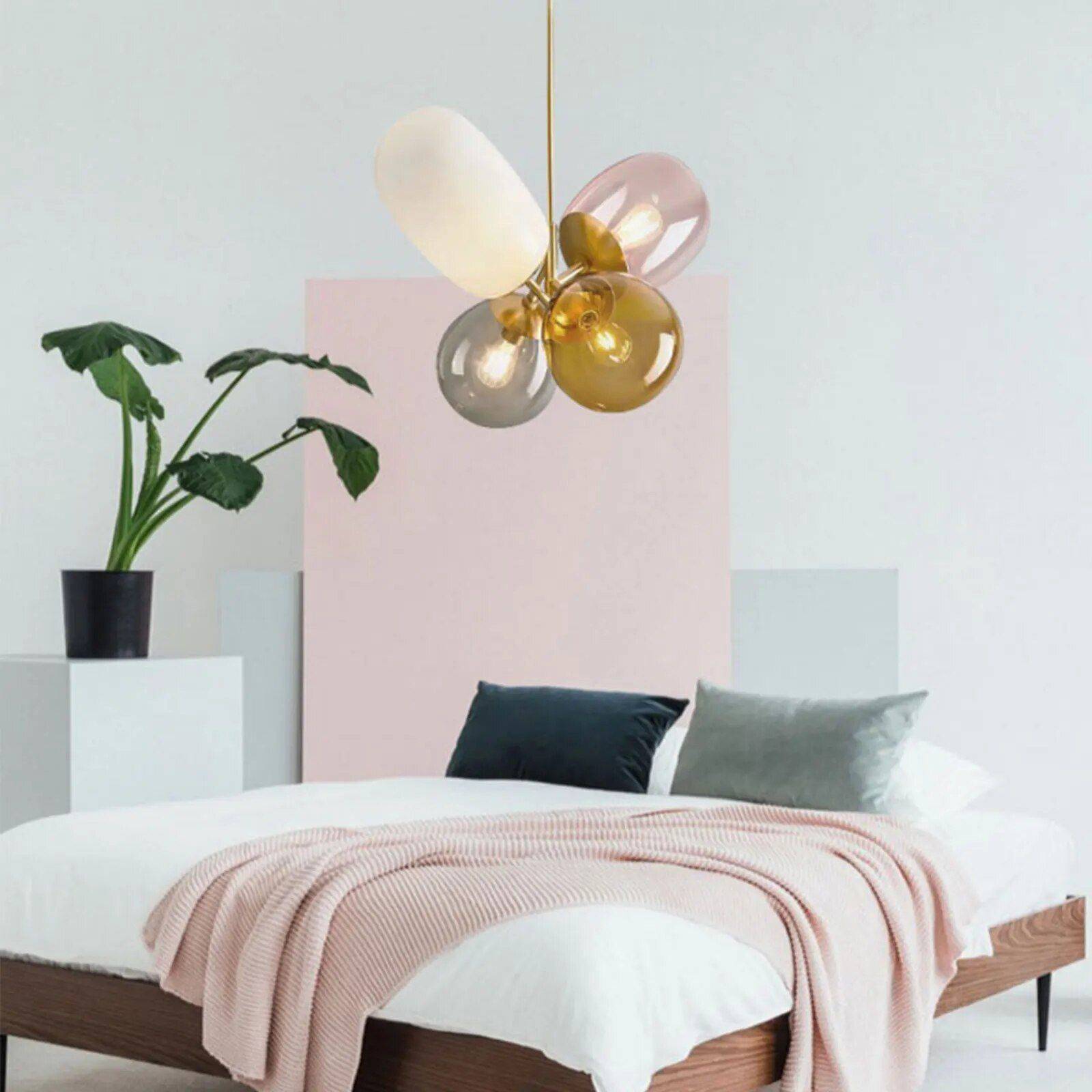 Colorful Glass Ball LED Chandelier Lampshade Color : Multicolor 