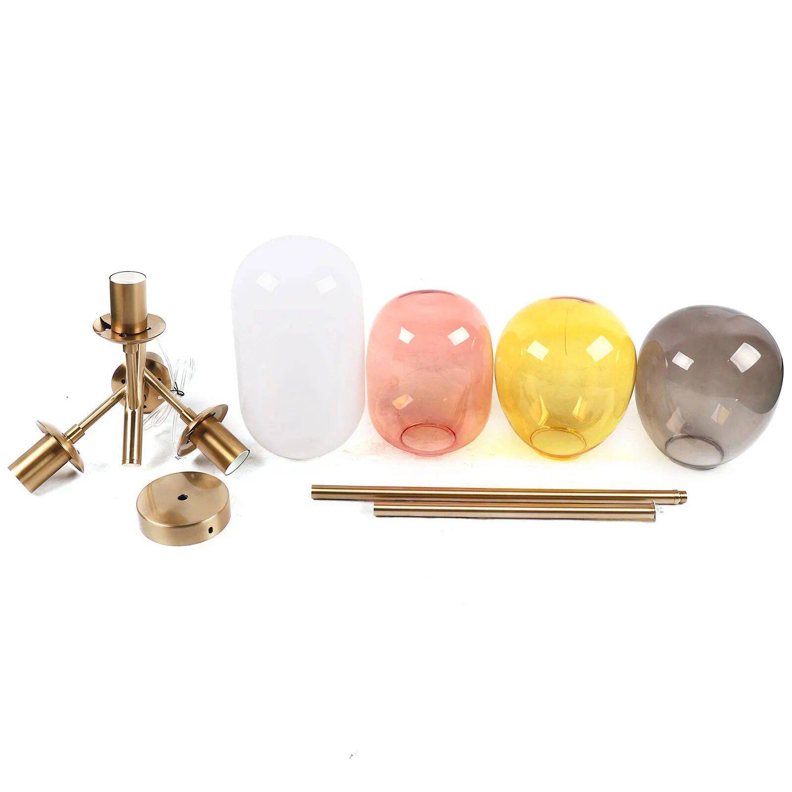 Colorful Glass Ball LED Chandelier Lampshade Color : Multicolor 