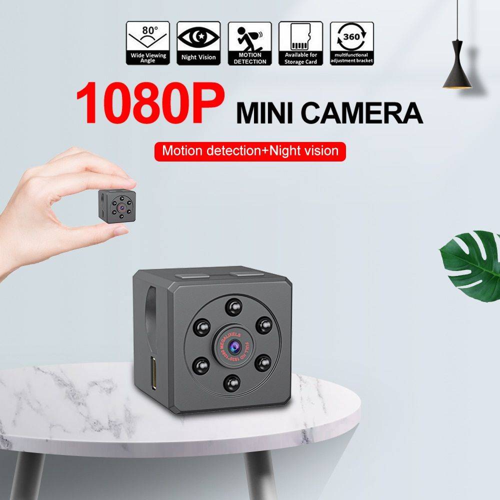 Compact HD 1080P Mini Camera with Night Vision and Motion Detection Bundle : Standard-No TF Card 