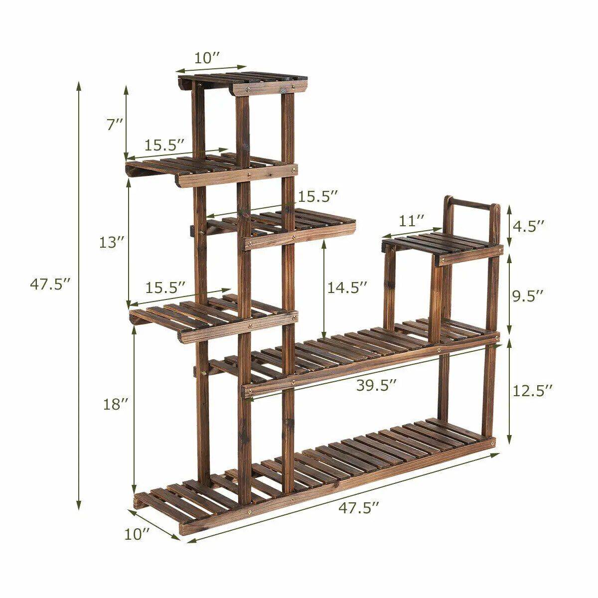 Eco-Friendly 7-Tier Solid Wood Plant Stand  