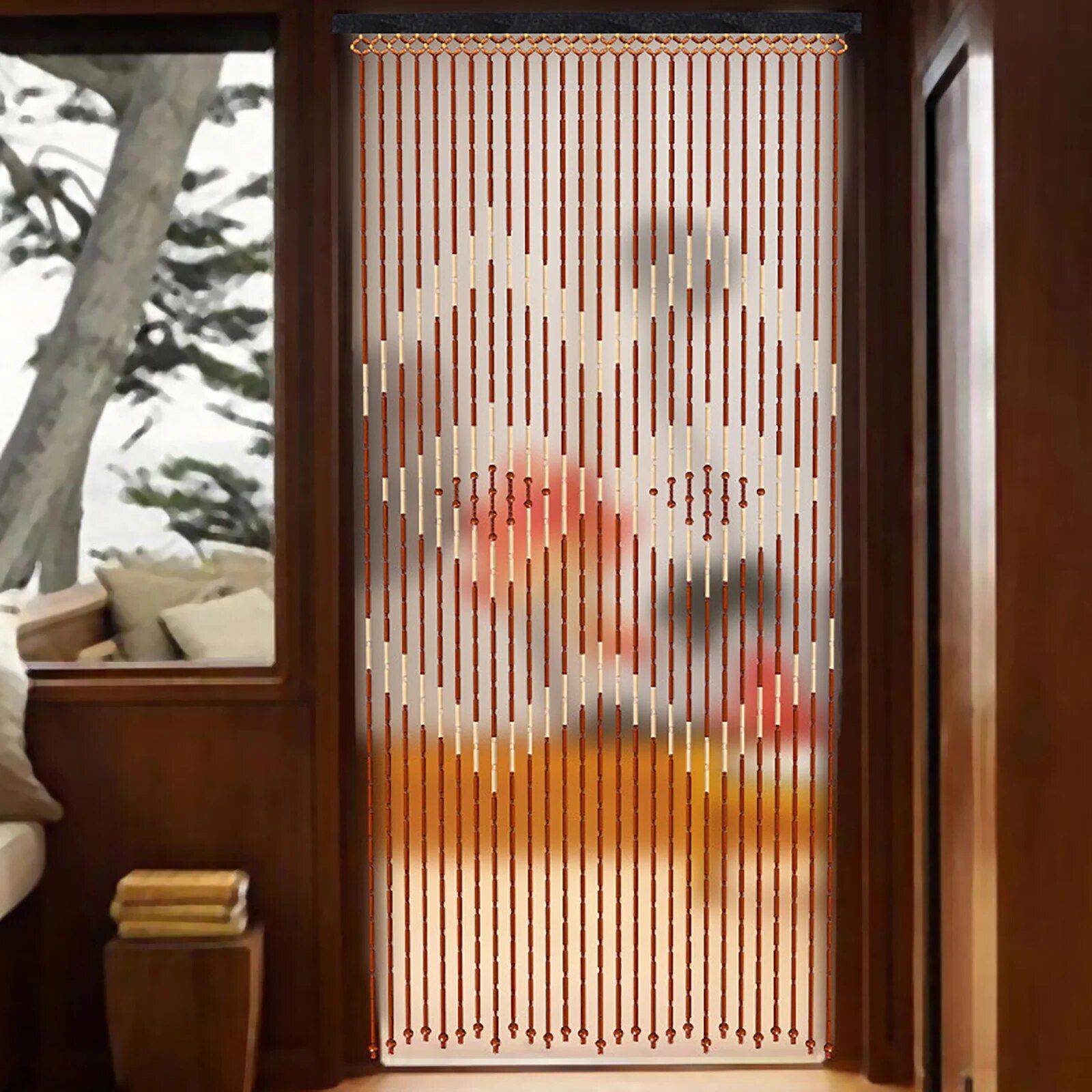Eco-Friendly Bamboo & Wood Beaded Curtain for Doorways  