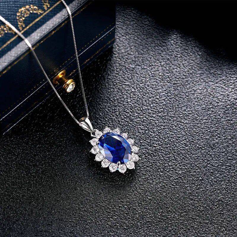 Elegant 6.4Ct Oval Gemstone Pendant Necklace Gem Color : Tanzanite 