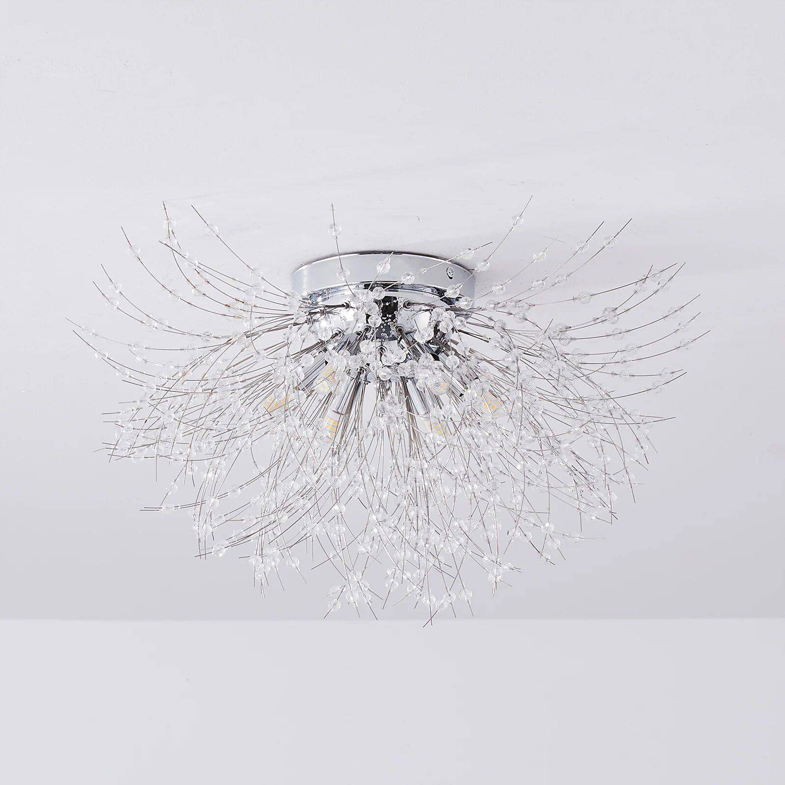 Elegant Gold/Silver Crystal LED Ceiling Light Color : Gold|Silver 