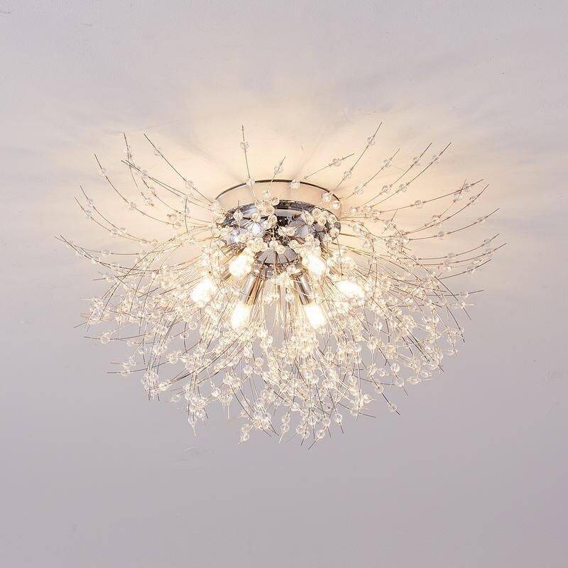 Elegant Gold/Silver Crystal LED Ceiling Light Color : Gold|Silver 