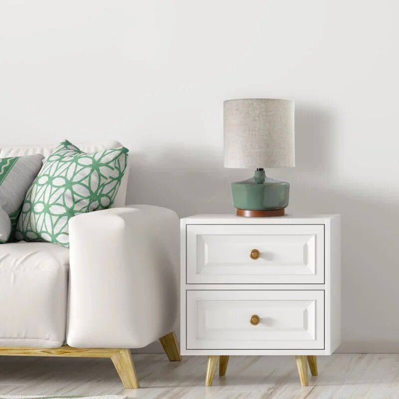 Elegant Mid-Century Modern Ceramic & Wood Table Lamp, 17