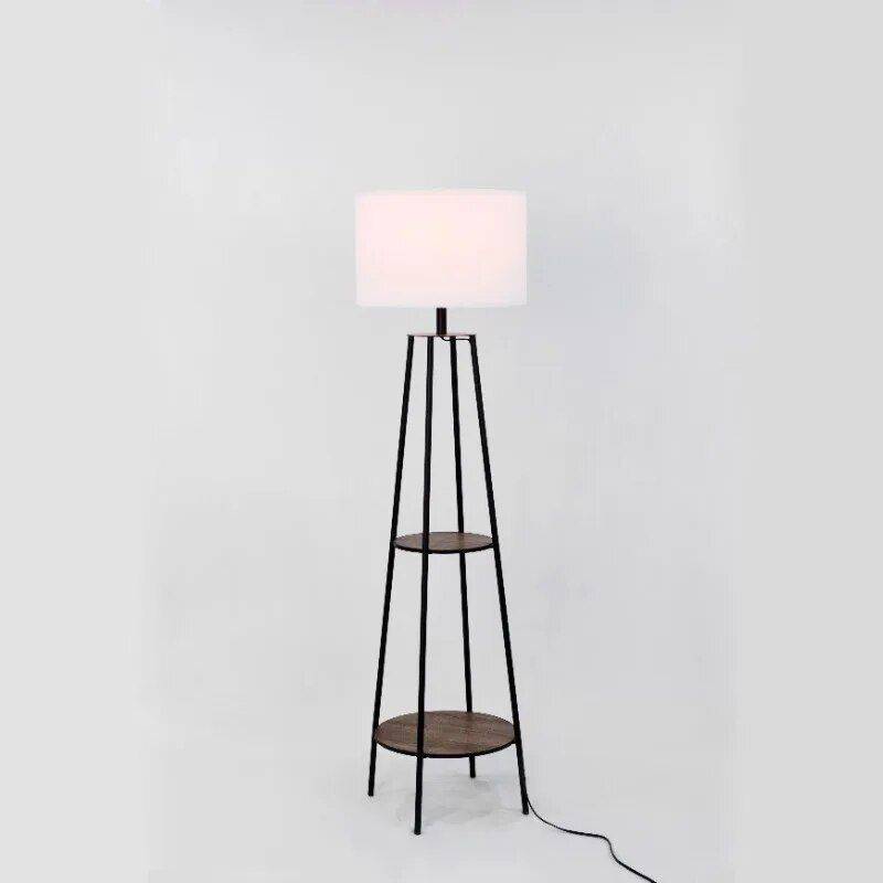 Etagere Matte Black Floor Lamp with Integrated Shelves  