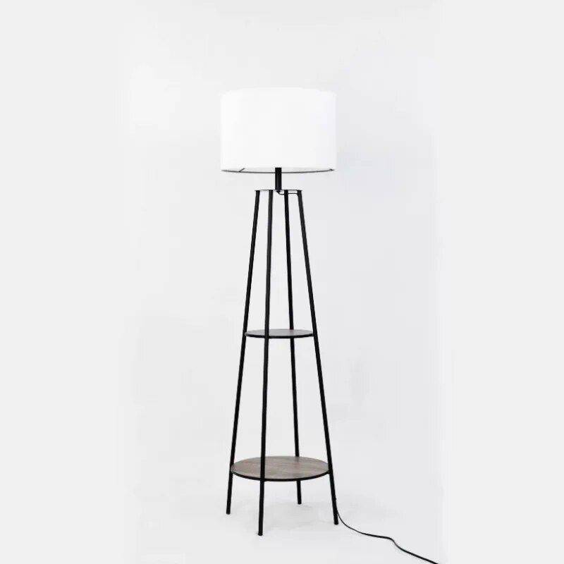 Etagere Matte Black Floor Lamp with Integrated Shelves  