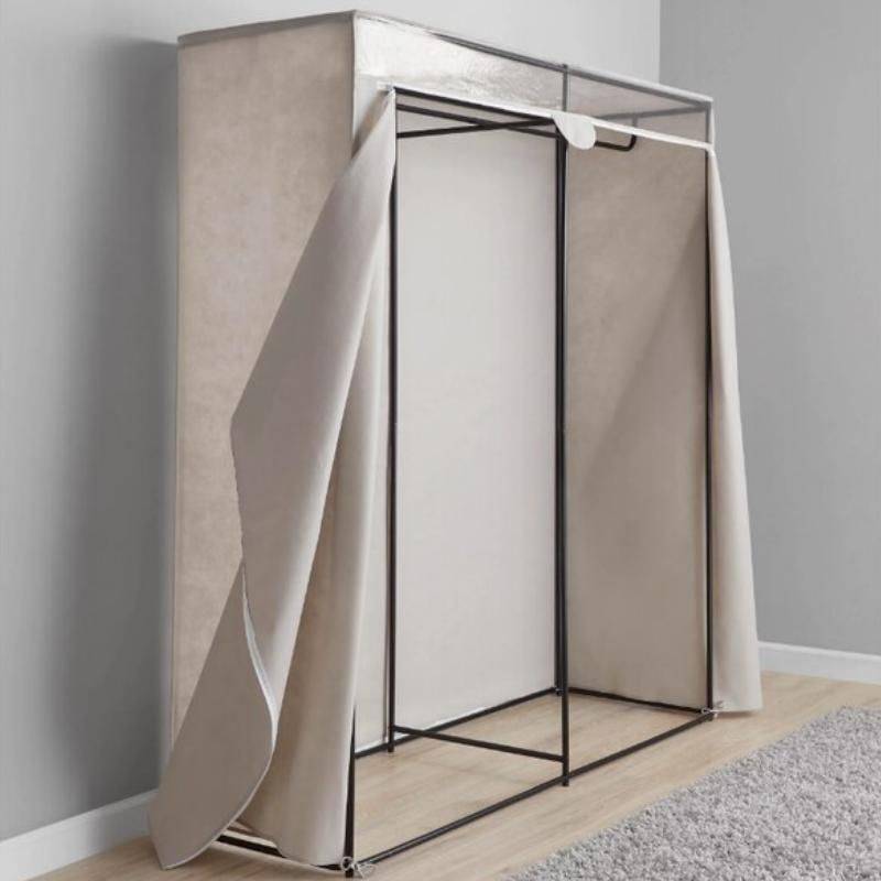 Extra Wide Single Tier Steel Tube & Fabric Clothes Closet  