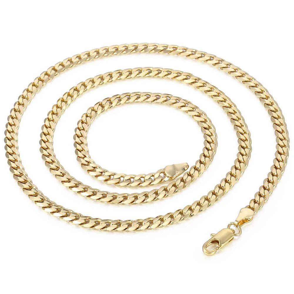 Gold Cuban Link Chain Necklace for Men Length : 20inch|24inch 