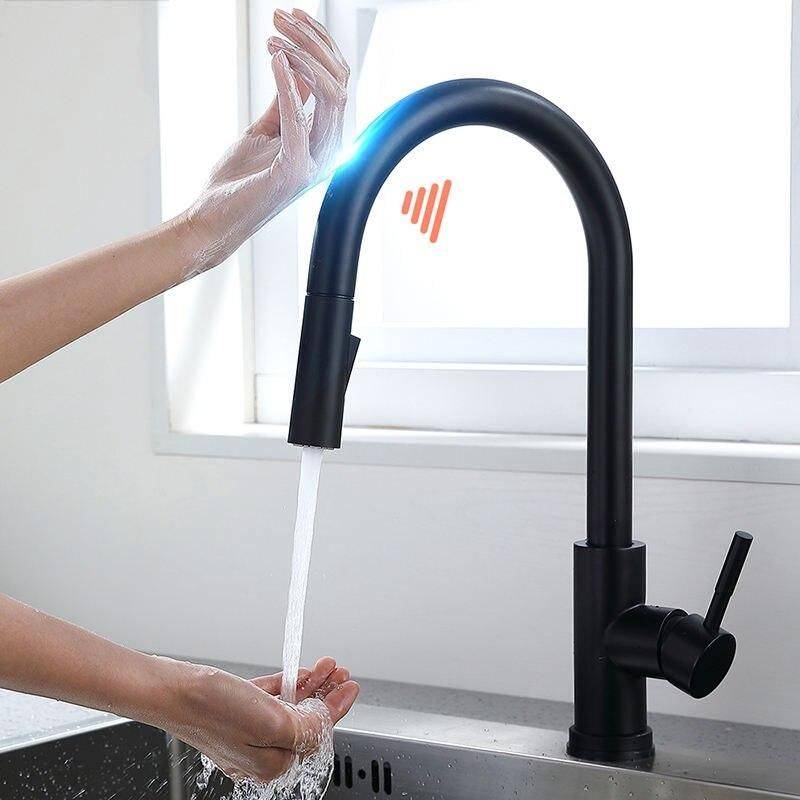 Gold Touch Sensor Kitchen Faucet Color : Black|Black and Gold|Brushed Nickel|Brushed Gold 