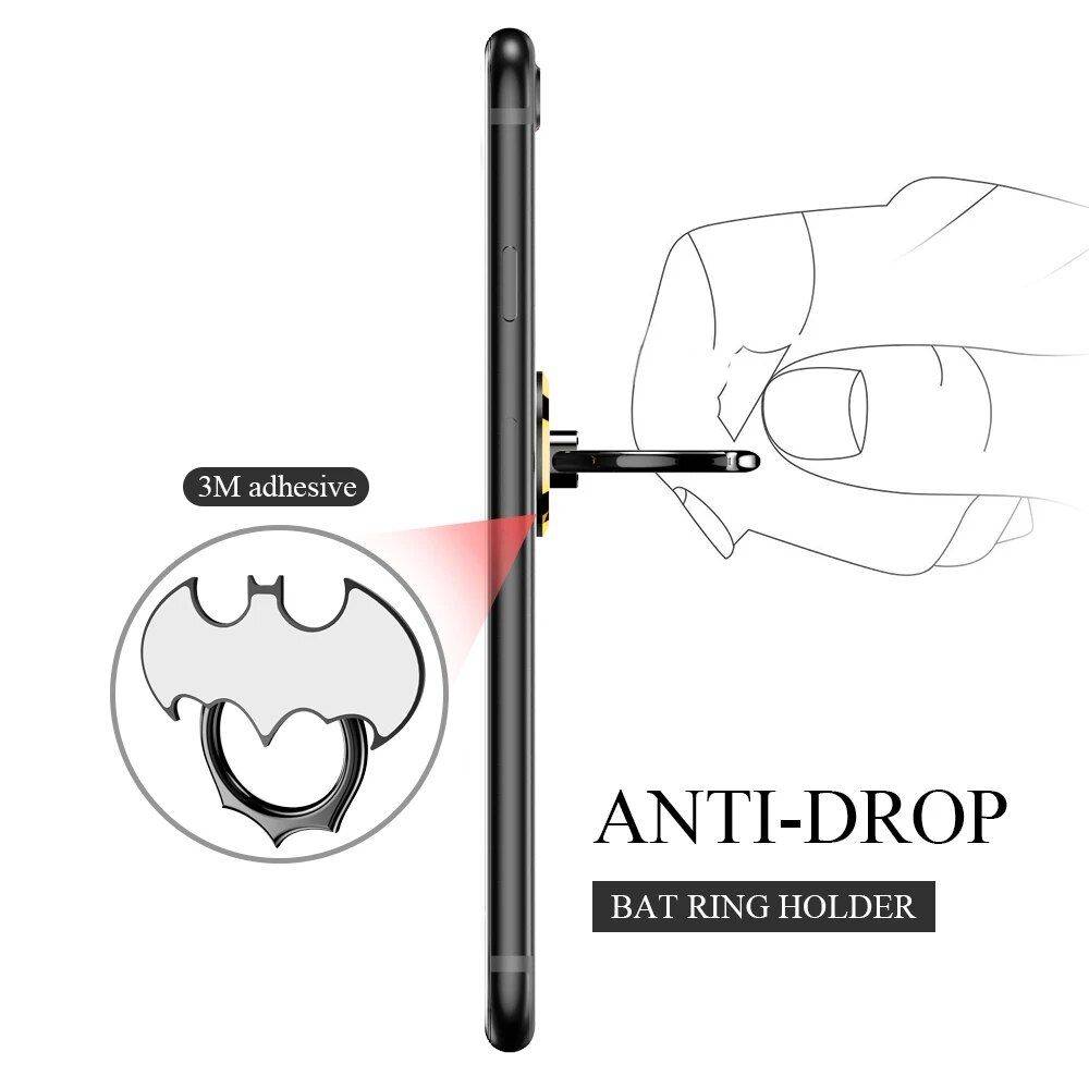 Luxury Bat Finger Ring Phone Holder & Stand Color : Golden|Silver 